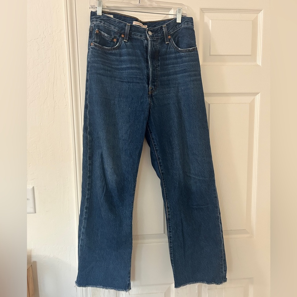 Levi's Ribcage Straight Ankle Dark Blue Straight Leg Jeans